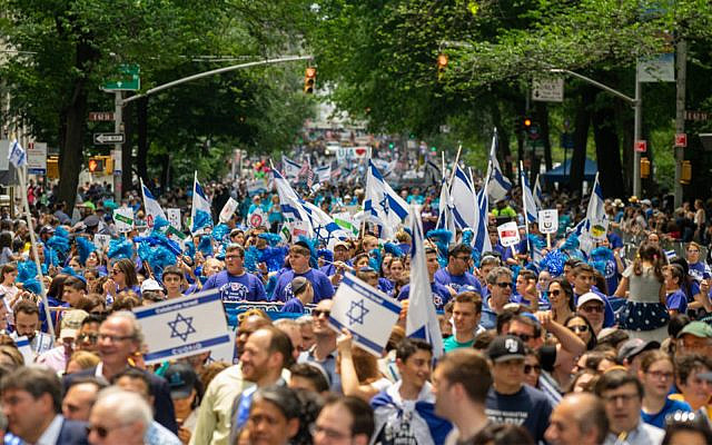 The annual Celebrate Israel Parade on June 2, 2019 in New York City. (David Dee Delgado/ Getty Images/AFP)