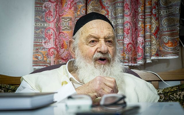 Rabbi Uri Zohar at his home in Jerusalem, undated. (Oren Ben Hakoon/Flash90)