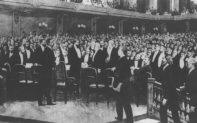 The delegates at the First Zionist Congress, held in Basel, Switzerland in 1897 (Wikipedia)