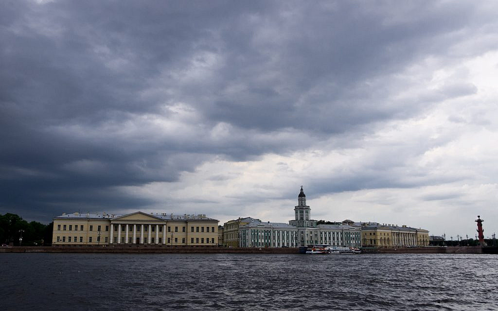 An approaching storm over the Neva river, Saint Petersburg, Russia. (iStock)