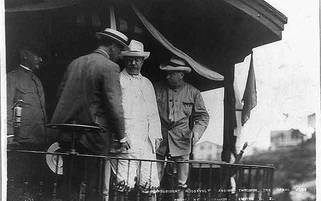 President Roosevelt passing through the Canal Zone. (Public Domain, Fishbaugh, Empire, C.Z./ Library of Congress)
