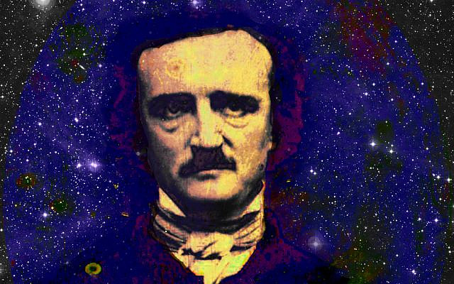 Edgar Allen Poe; image colorized and modified by the author, obtained from Wikimedia Commons, Edgar Allen Poe – 1848, in the public domain.