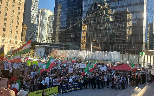 October 15, 2022 Protesters in Vancouver, Canada gather for consecutive weeks in the thousands to show solidarity with protestors in Iran following the death of Kurdish girl, Jina (Mahsa) Aimini. (Image courtesy of author)