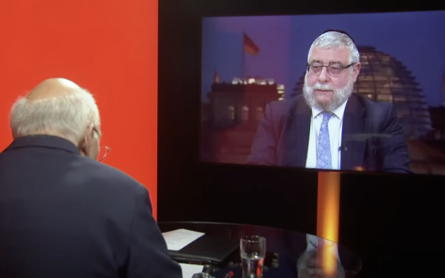 Rabbi Pinchas Goldschmidt speaking to Tim Sebastian on Deutsche Welle. 7 September 2022. (YouTube)