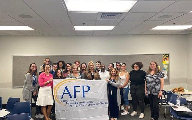 The author was recently a guest lecturer on donor retention at a Master's in Fundraising seminar at Florida Atlantic University, Boca Raton. FL.  Photo courtesy of Hadassah.