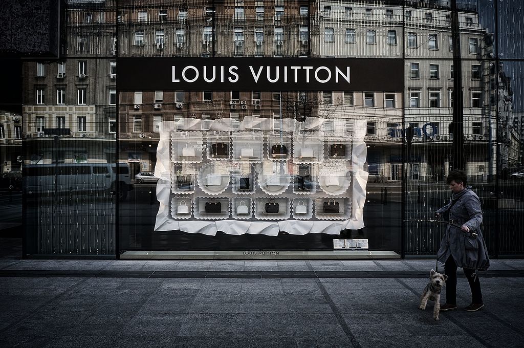 A Louis Vuitton store on the ground floor of the building housing