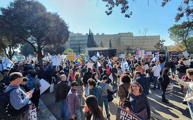 Demonstration against new Israeli government on December 29, 2022, photo by Avshalom Cohen Bar