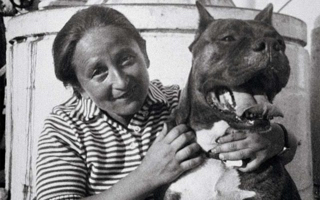 Menzel and her first boxer dog, Mowgli, in the early 1920s in Austria. (Courtesy Leo Baeck Institute)