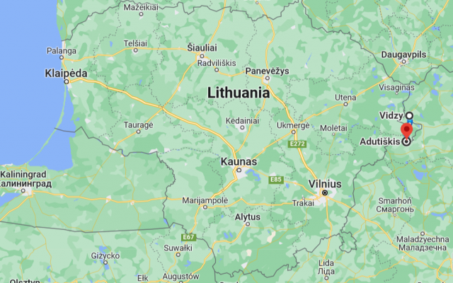 Vidzy-Belarus-to-Adutiskis-Google-Maps