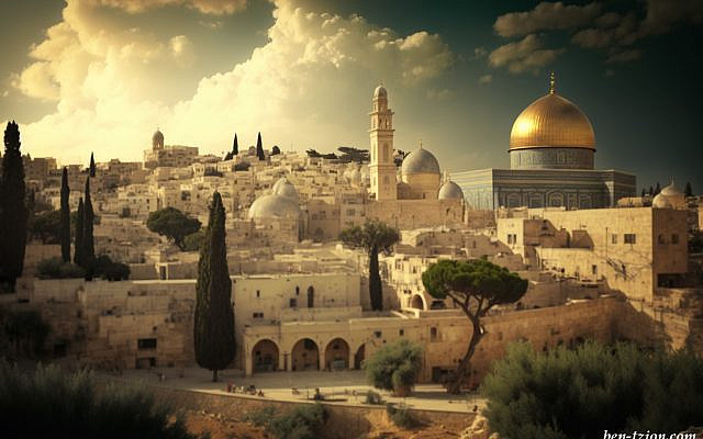 A View of Jerusalem (AI-generated parsha illustration, by B. Spitz)