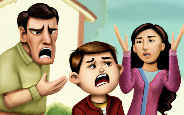 Parents yelling at their child (Image generated by DALL-E 2)