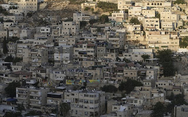View of the Silwan neighborhood of East Jerusalem, August 26, 2022. (AP Photo/ Mahmoud Illean)