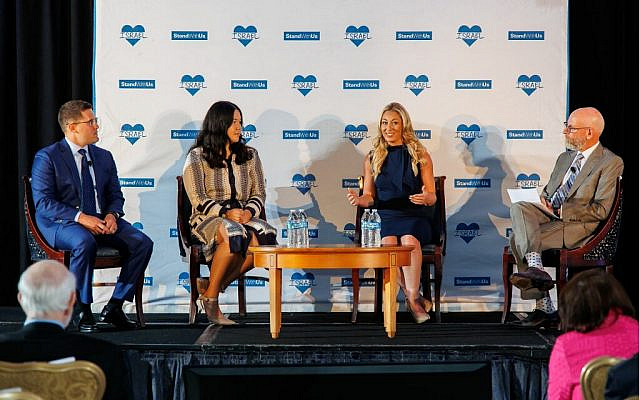 Eliza Kanner (second from right) speaks on a panel at the StandWithUs Athletes Against Antisemitism Gala in September 2022. Photo courtesy of Eliza Kanner