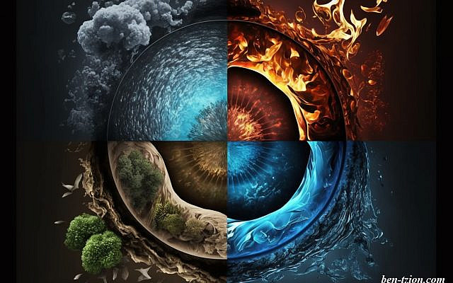 The Four Elements (AI-generated parsha illustration, by B. Spitz)