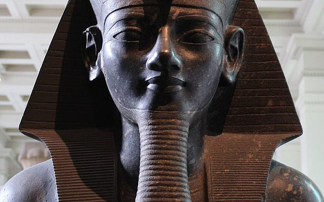 Detail of a statue of a new kingdom pharoah Amenhotep III in the British Museum. August 10, 2022 (James Kemp via Wikimedia)