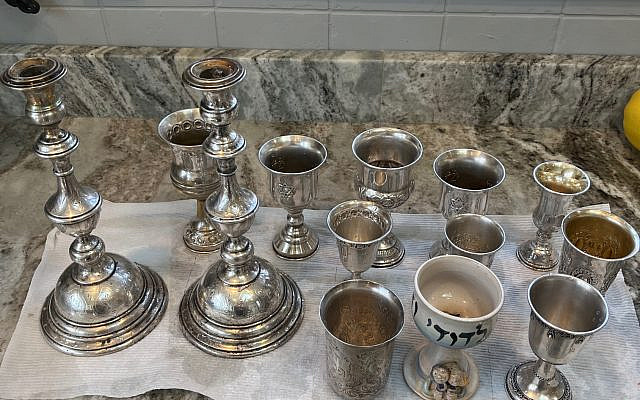 A collection of kiddush cups