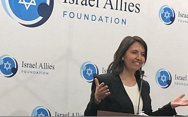 Israeli Minister of Intelligence, Gila Gamliel 
May 17, 2023 Speaking on Capitol Hill at Congressional Israel Allies Cauucus 
Photo Credit: Israel Allies Foundation