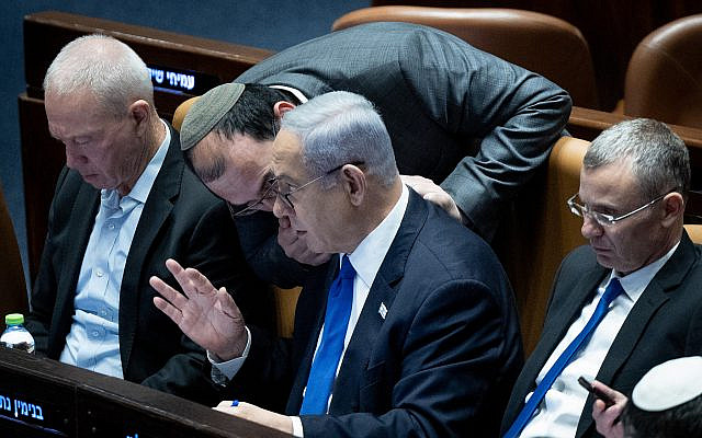 A vote on the reasonableness bill at the Knesset. Jerusalem. July 24, 2023.(Yonatan Sindel/Flash90)
