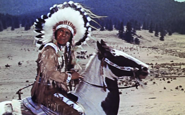 Iron Eyes Cody in a trailer for the movie 'Sitting Bull.' (Public Domain/ Wikimedia Commons).
