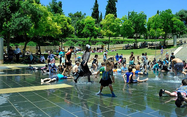 Children in Jerusalem enjoy an outing to Teddy Park on a hot summer day in August. (Photo by Tanya Raghu)