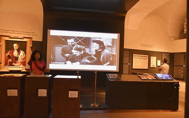Sara Terracina in Room Six of the Jewish Museum of Rome (Photograph by Brenda Lee Bohen)