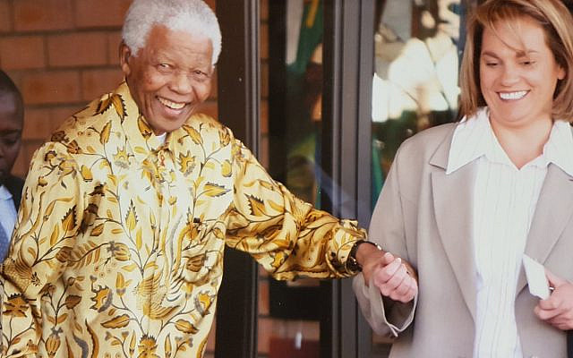 Nelson Mandela and Zelda La Grange, his personal secretary. (via X, formerly Twitter)