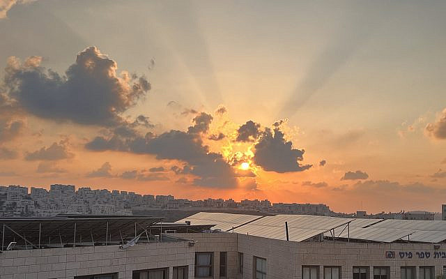 Sunset over Bet Shemesh, Israel (11 October 2023)