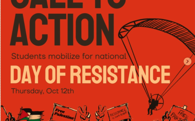 National SJP event which glorifies the October 7th attacks and calls for a 'Day of Resistance'; Source: Instagram