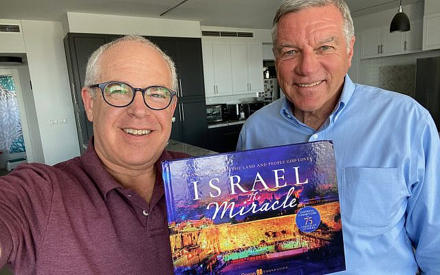 Jonathan Feldstein and Chris Mitchell (CBN Jerusalem Bureau Chief and contributing author in Israel the Miracle)