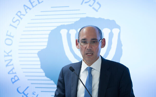 تصویر: «امیر یارون» رئیس بانک مرکزی اسرائيل در کنفرانس مطبوعاتی در محل بانک در اورشلیم، ۷ ژانویه ۲۰۱۹. (Noam Revkin Fenton/Flash90)