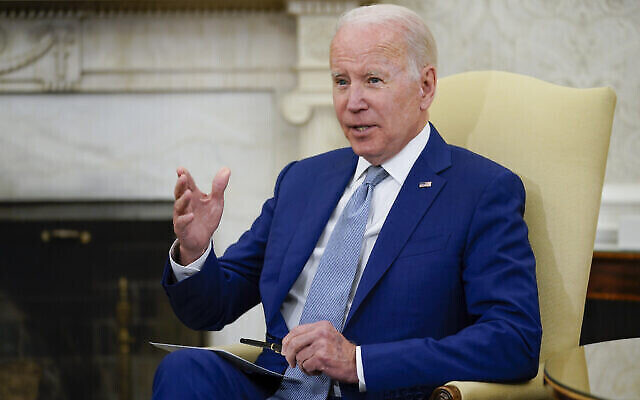 تصویر: جو بایدن رئیس جمهوری ایالات متحده در تالار بیضی کاخ سفید، ۳۱ مه ۲۰۲۲، واشنگتن. 
(AP Photo/Evan Vucci, File)