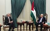 تصویر: ویلیام بورنز رئیس سیا در ملاقات با محمود عباس رئیس تشکیلات خودگردان فلسطینیان در دفتر عباس در رام الله، ۲۹ ژانویهٔ ۲۰۲۳. (Wafa)