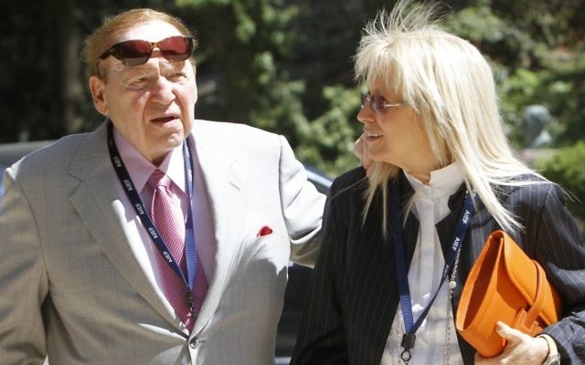 Businessman Sheldon Adelson and his wife Miriam in Israel. (Photo credit: Miriam Alster/Flash90)