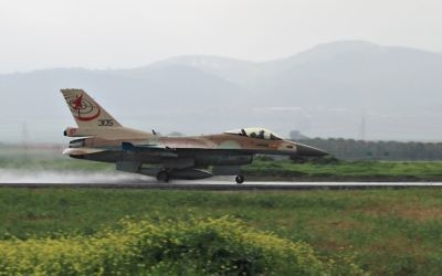 An Israeli F-16 takes off at Ramat David Airbase. (photo credit: Ofer Zidon/Flash90)