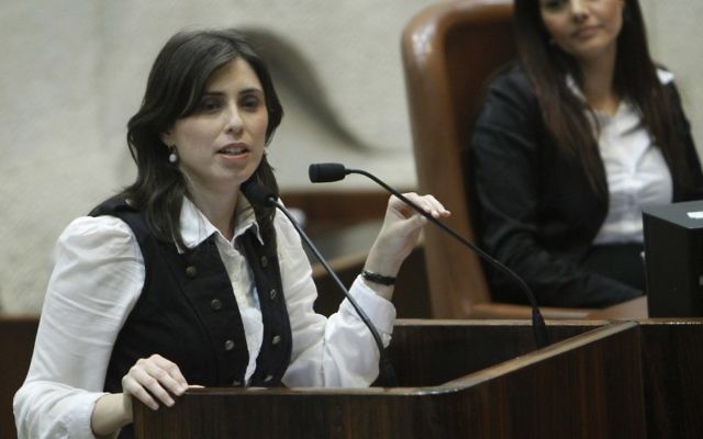 Tzipi Hotovely, le 8 mars 2012 à la Knesset (Crédit : Miriam Alster/Flash90)