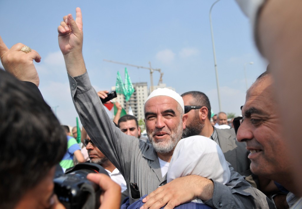 Sheikh Raed Salah, head of the radical wing of the Islamic Movement in Israel, outside Ramla prison near Tel Aviv in 2010. (photo credit: Yossi Zeliger/Flash 90)