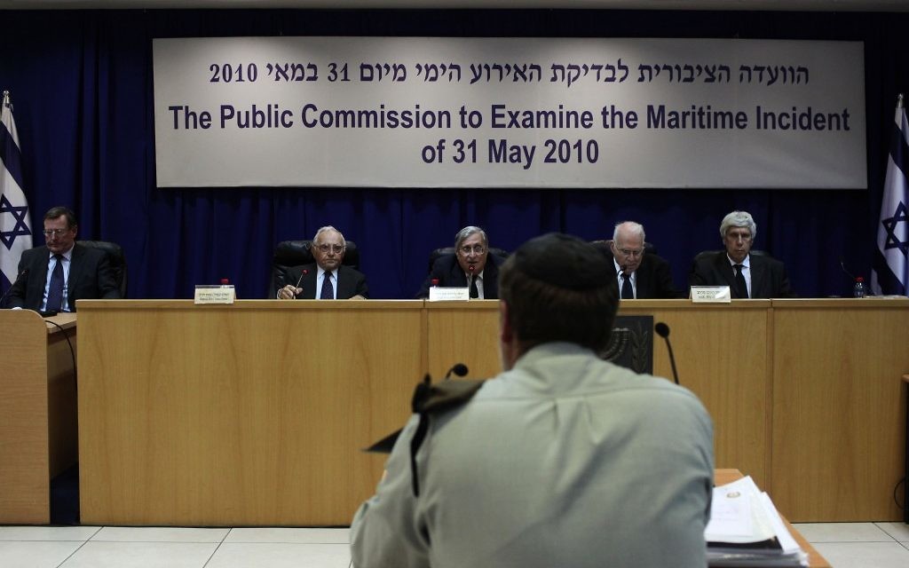 A meeting of the Turkel Committee, established to investigate IDF conduct during the 2010 Gaza flotilla, in April 2011 (photo credit: by Kobi Gideon / Flash90)
