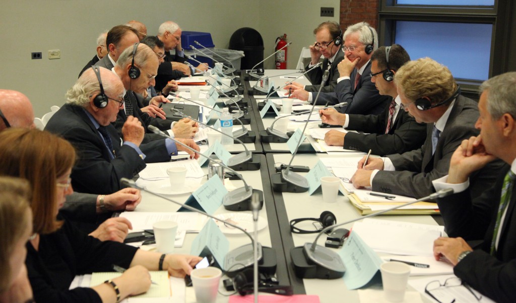 Negotiators from the Claims Conference (left) meet with German government officials regarding compensation for Nazi victims who live in the former Soviet Union. Jul 2012, New York City (photo courtesy: The Claims Conference)