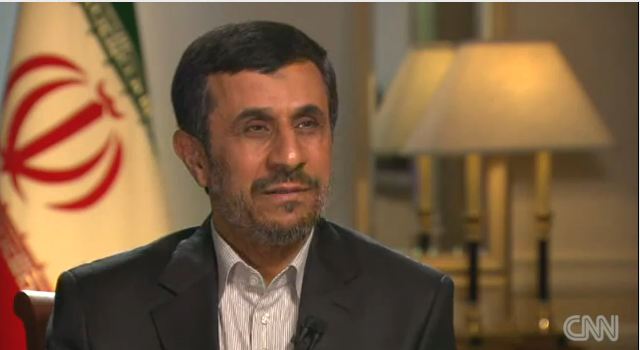 Iranian leader Mahmoud Ahmadinejad in September 2012 (screenshot: YouTube/CNN)