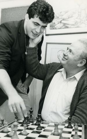 Lapid with his father Tommy in the 1980s. (photo credit: Moshe Sinai/Flash90)