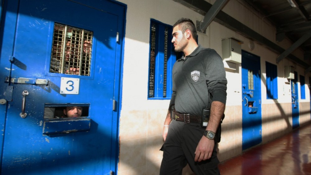A prison guard at the Ofer Prison outside the West Bank city of Ramallah, February 2012 (photo credit: Moshe Shai/Flash90)