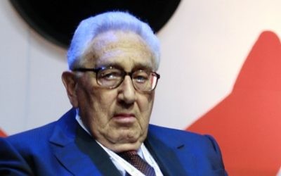 Henry Kissinger, ancien conseiller national à la sécurité et secrétaire d’Etat des Etats-Unis, à Jérusalem, en mai 2008. (Crédit : Olivier Fitoussi /FLASH90)