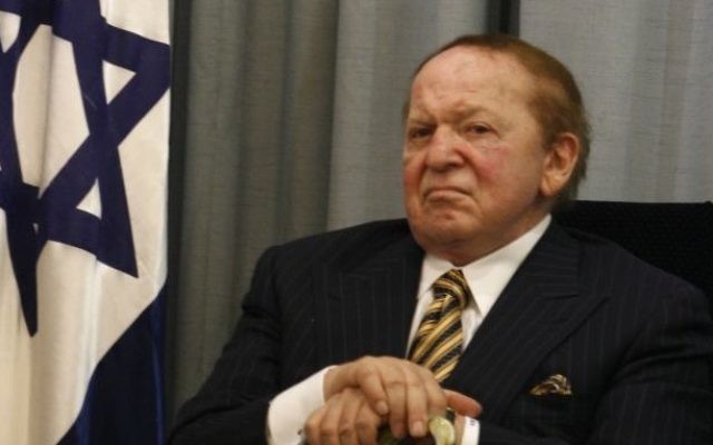 Le milliardaire juif américain Sheldon Adelson, donateur important du parti républicain et soutien du Premier ministre Benjamin Netanyahu. (Crédit : Flash90)