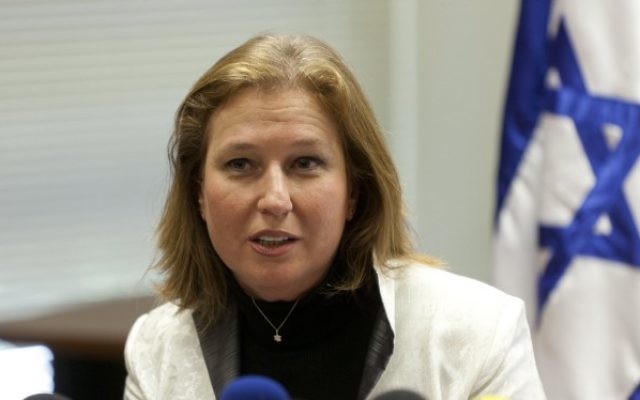 La ministre de la Justice, Tzipi Livni (Crédit : Flash90)