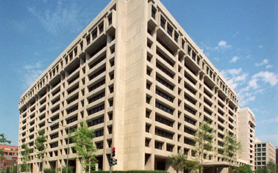 Illustration : Le siège du FMI à Washington. (Crédit : IMF/Wikimedia Commons)