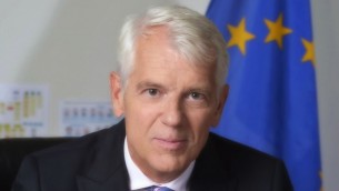 Lars Faaborg-Andersen, l'émissaire de l'Union européenne en Israël (Crédit : Yossi Zwecker)