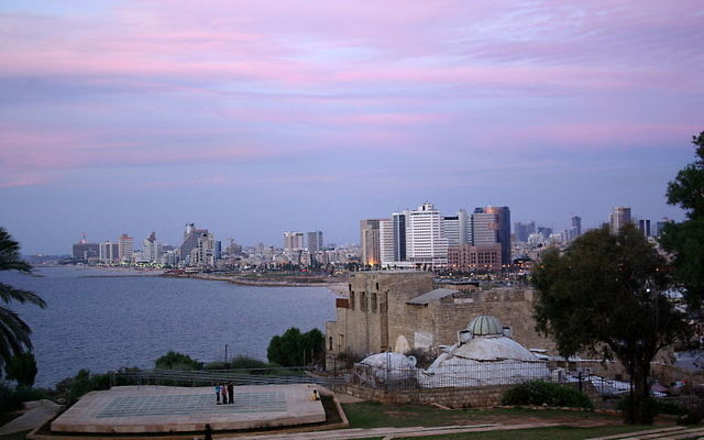 Vue sur Tel Aviv (Crédit : Berthold Werner/Wikimedia commons)
