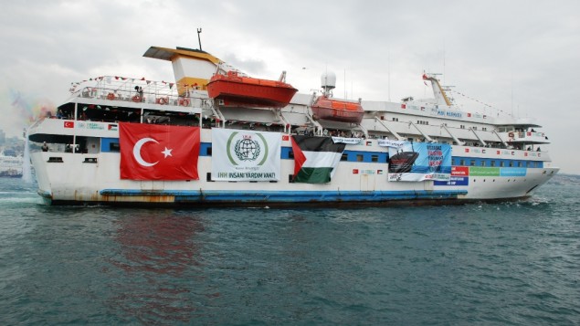 Le Mavi Marmara, navire turc participant à la flottille pour Gaza, visant à briser le blocus maritime imposé par Israël, en mai 2010. (Crédit : CC BY Free Gaza Mouvement/Flickr)