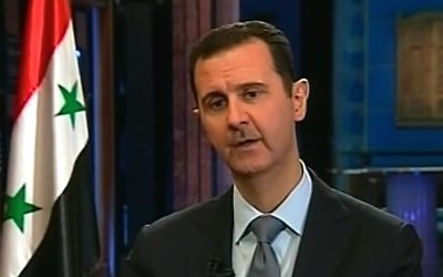Bashar el-Assad (Crédit : capture d'écran Youtube/Fox News)