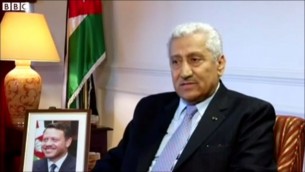 Le Premier ministre jordanien, Abdallah Nsour, septembre 2013 (Crédit : Capture d’écran Youtube/BBCWorldNews)